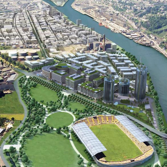 STW have been working on the Cork South Docklands project since 2003. Representing major landowners in the area and collaborating with Cork City Council, we prepared an initial masterplan for three urban quarters.