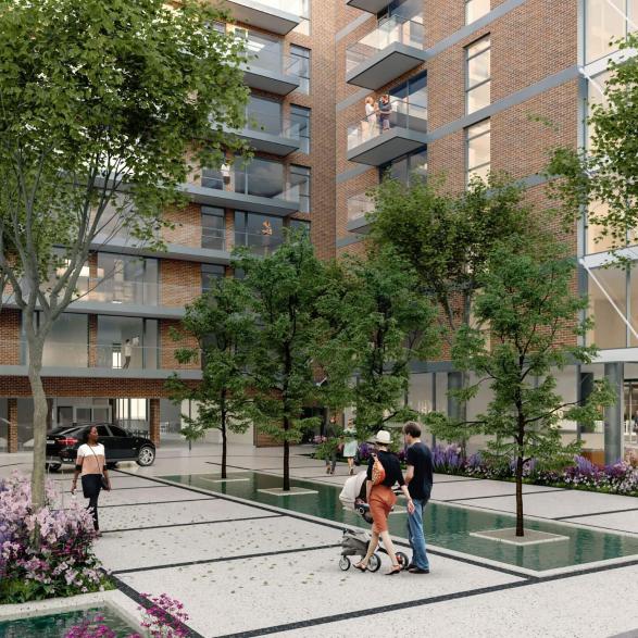 A strategic housing development of 628 build to rent apartments near Dundrum Town Centre, Dublin, with new pedestrian and cycle links.