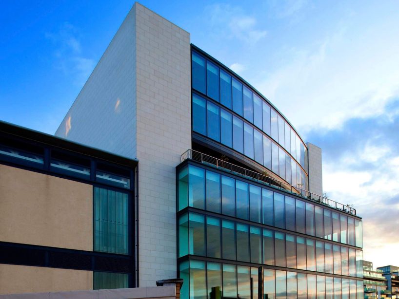 The Stockyard development is a six storey over basement carpark contemporary design office building on the corner of Sheriff Street Upper and Abercorn Road in Dublin's docklands.