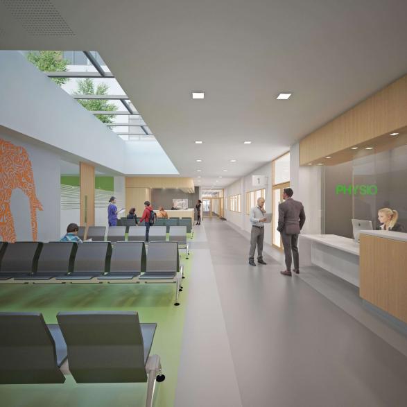 A new &pound;30m Community Treatment and Care Centre (CTCC) in Newry, the site is located adjacent to a listed building and lies between a Landscape Policy Area and a Conservation Area.