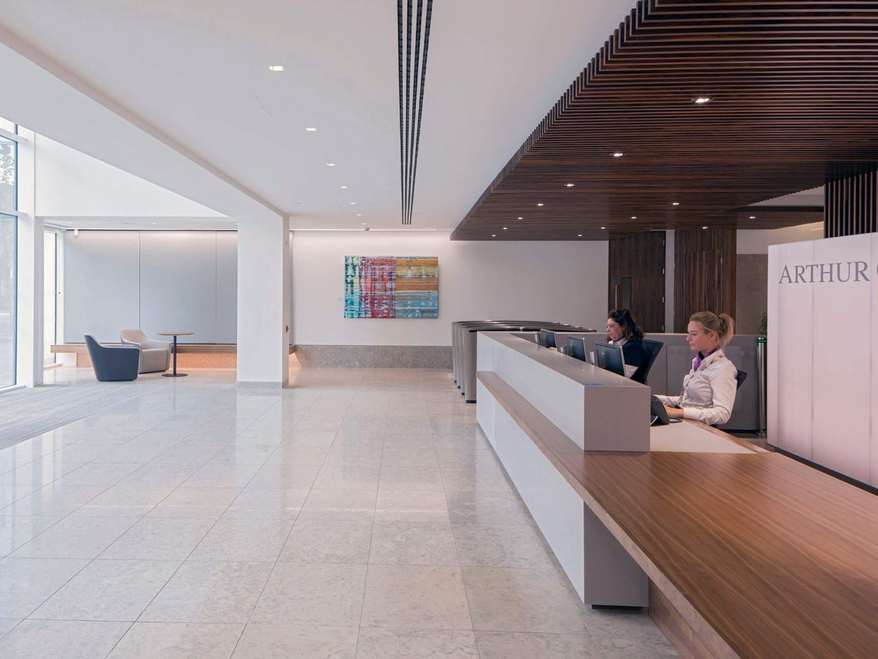 The new headquarters for, Arthur Cox, one of Ireland&rsquo;s leading law firms, provides state of the art office meeting and social spaces in an elegant, sophisticated and relaxed interior.
