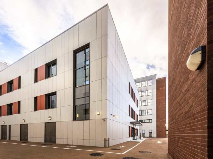A three storey inpatient Cystic Fibrosis unit at Beaumont Hospital, Dublin, treating 160 patients a year, built within a live acute campus.